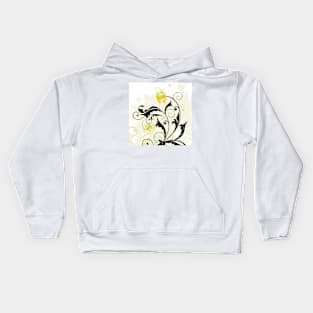 Yellow Floral Art Kids Hoodie